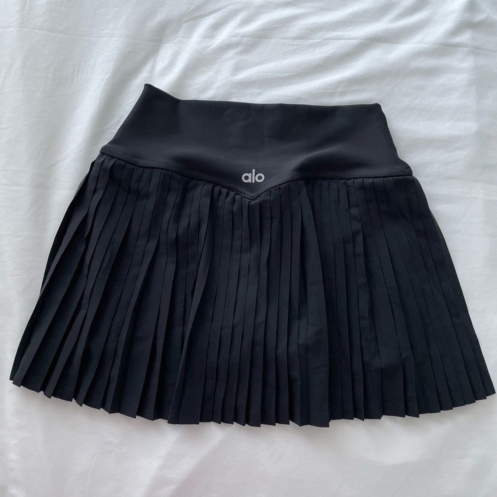 ALO Yoga Black Grand Slam Tennis Skirt - size Small